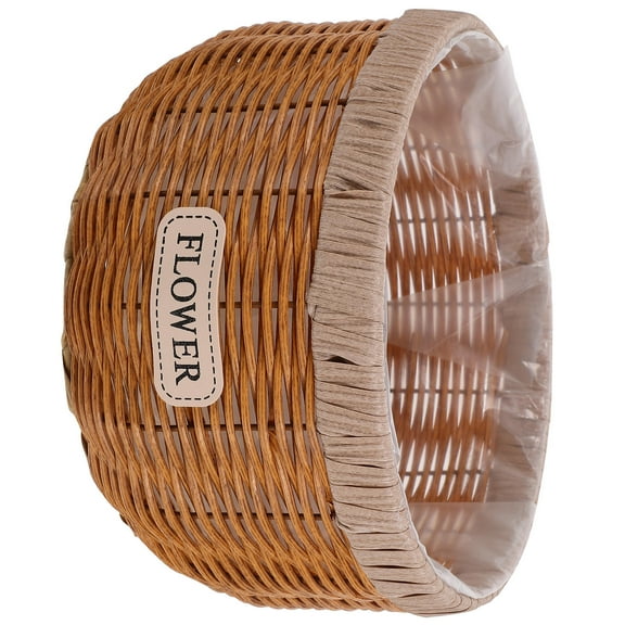 AURARMLET Woven Basket for Flower Pot Plant Display with Iron Wire Frame, Khaki Indoor Decorative Planter, 1 Pack