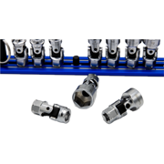 VIM Tools 10 Piece 6 Point Dual Drive Stubby UJ Metric Socket Set - 1/4 Inch X 11 mm Drive - Blue Magrail