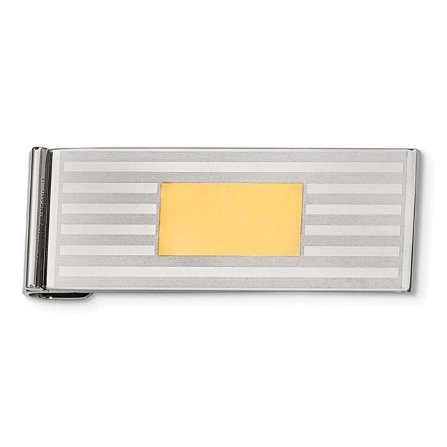 Pince à Billets Ip Plaquée Jaune Brossé & Poli en Acier Inoxydable