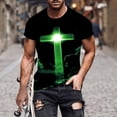 thumbnail image 3 of Men's Christian Religious Bible Shirts Fashion Jesus Cross 3D Print T-Shirt Short Sleeve Funny Graphic Tees Tops, 3 of 5