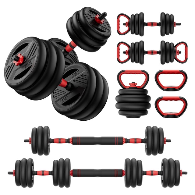 Set de mancuernas ajustables Cvonte de 20 kg 5 en 1 para fitness