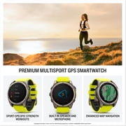 Garmin fenix® 8 – 47 mm, Solar, Sapphire, Premium Multisport GPS Smartwatch, Long-Lasting Battery Life, Dive-Rated, Built-in LED Flashlight, Titanium with Amp Yellow/Graphite Band