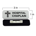 thumbnail image 3 of Hospital Chaplain 1 x 3" Name Tag/Badge, Silver, (3 Pack), 3 of 3