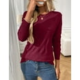 thumbnail image 2 of Cogild Women's Casual Knitted Sweaters for Womens with Long Sleeves Textured Design Lightweight Pullover Fall Winter Layering Tops Shirts for Womens, 2 of 6