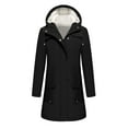 thumbnail image 2 of Aboser Winter Snow Rain Jackets for Women Waterproof Fleece Lined Windbreaker Jacket Warm Long Hooded Raincoats for Outdoor Climbing Hiking Ski, 2 of 8
