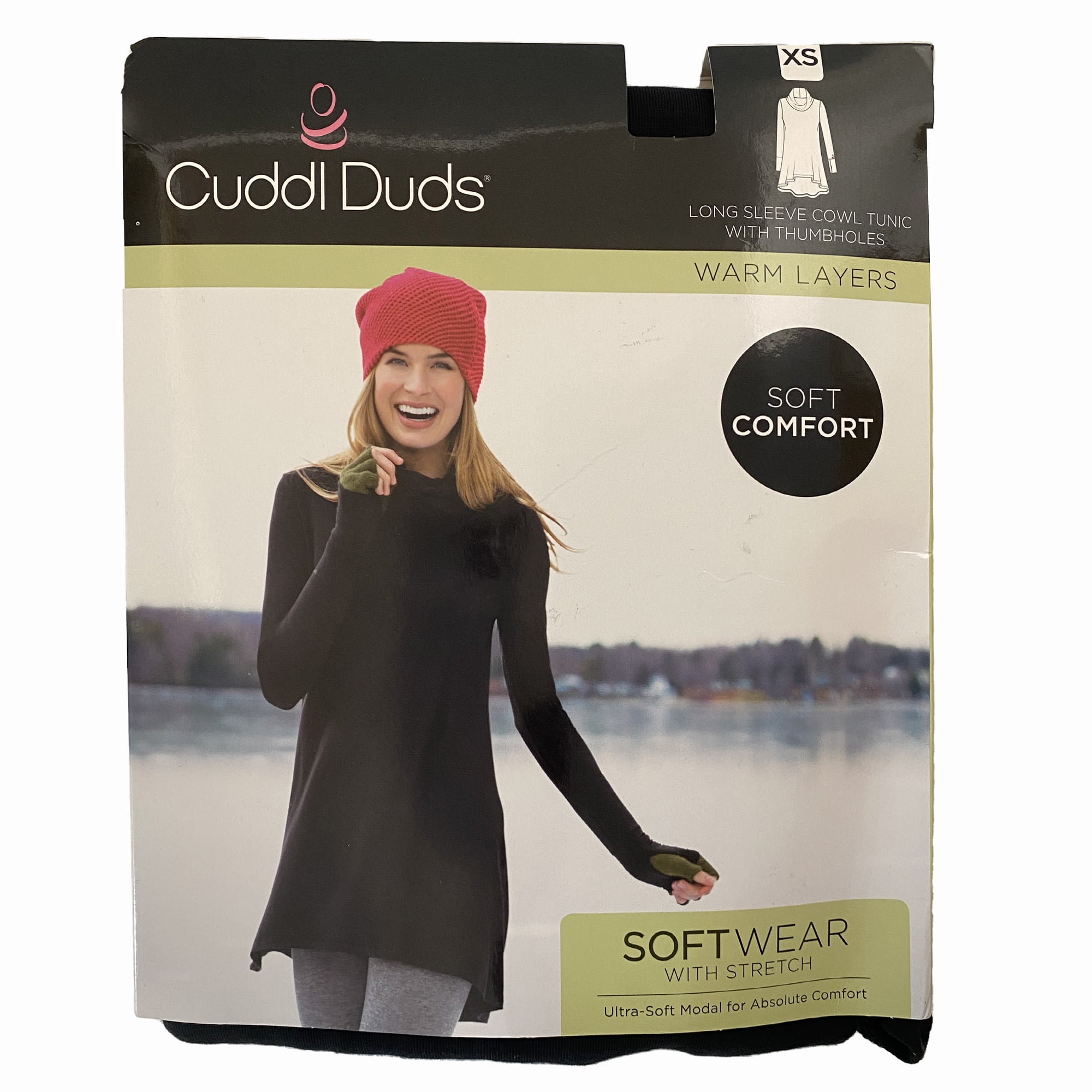 Cuddl Duds Long Sleeve Cowl Tunic with Thumbholes