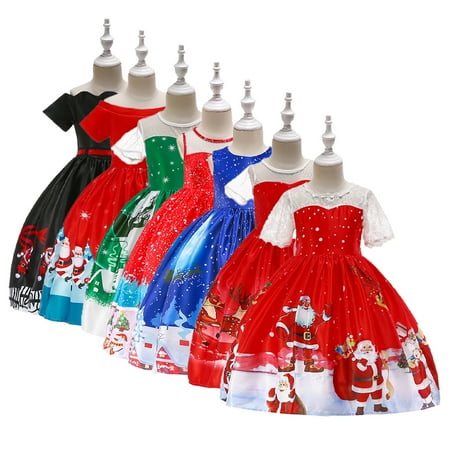 

Esaierr Toddler Girls Christmas Princess Dresses for Kids Santa Claus Snowflake Tutu Dress Formal Evening Party Dance Gown for 3-13 Years Old