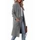 thumbnail image 3 of Cárdigan Holgado de Punto Abierto para Mujer, Informal, de Larga, Drapeado, con Bolsillos, Chaqueta Larga, Suéter. Gris S, 3 of 10