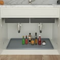 thumbnail image 2 of Logmey Under Sink Mat for [34"x22"]Cabinet,Silicone Waterproof Mat, Kitchen Cabinet Liner Holds Over 2.2 Gallons, Cabinet Protector, Under Sink Tray for Drips, Leaks, Spills (Grey), 2 of 7