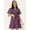 Purple, variant on Printed Cotton Thigh Length Kimono Sleeves Flex, Dress (Women's)Size XS