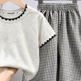 thumbnail image 4 of KPOPLK Baby Girl Summer Clothes Toddler Infant Outfit Short Sleeve Letter T Shirt Tops and Stretch Shorts Clothing Set Size 9-10 Years,Black, 4 of 4