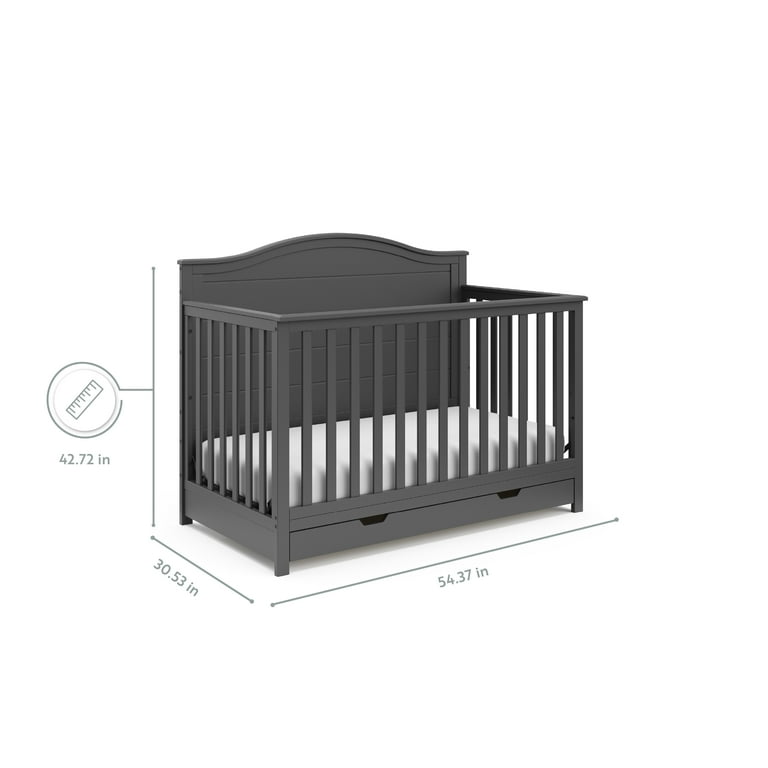 Storkcraft Moss 5 In 1 Convertible Baby Crib With Drawer Gray Walmart Com