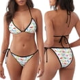 thumbnail image 3 of Fuzoiu Happy Easter Rabbit Print Women Triangle Bikini Sets,Halter Two Piece Sexy Swimsuit,String Tie Side Bathing Suit, 3 of 6