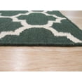 thumbnail image 4 of Handmade Wool Green Contemporary Trellis Flatweave Revesible Moroccan Rug, 4 of 5