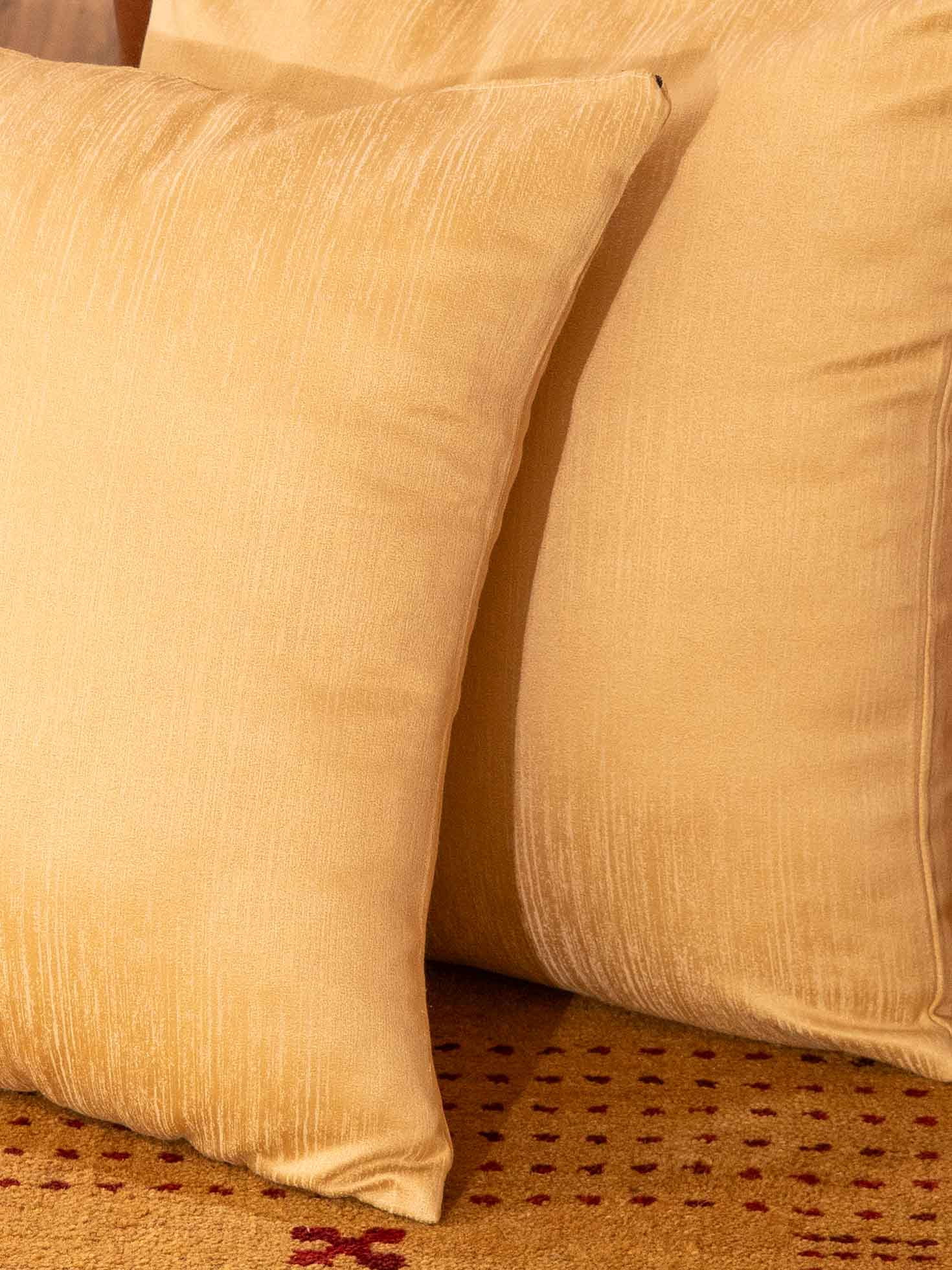 Kika Home Collections Handmade 20" x 20" Modern Light Gold Solid Decorative Pillow Covers, Set of 2