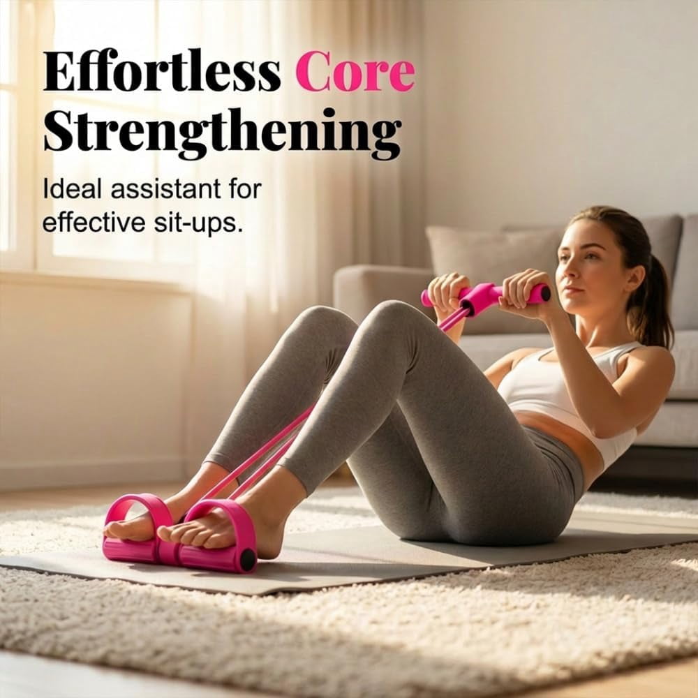 ABPETE Durable Pedal Resistance Band,Resistance Bands with Handles Exercise Bands for Full Body Training, Core, ABS, Legs, Glutes Sit Up Equipment for Home Workout(Purple)