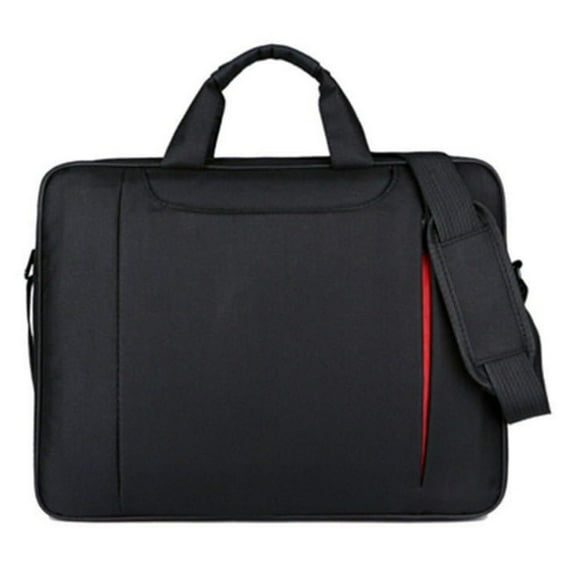 Laptop Bag Carrying Case Briefcase Nylon Waterproof Large Capacity for Work Office Black 15.6in