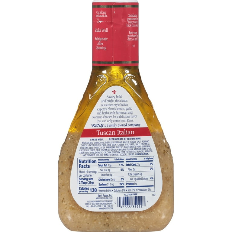 Ken's Steak House Tuscan Italian Salad Dressing Lemon Garlic Herbs 16 fl oz  - Walmart.com
