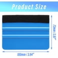 thumbnail image 4 of 4 Inch Plastic Felt Edge Squeegee Tool Vinyl Squeegee for Window Tint, Wallpaper, Decal Sticker, Blue, 2Pcs, 4 of 5