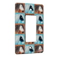thumbnail image 1 of KuzmarK™ 1 Gang Rocker Wall Plate - Buttermilk Buckskin Quarter Horse Abstract Pattern Art by Denise Every, 1 of 1