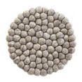 thumbnail image 1 of Global Groove GLG50052-02L Hand Crafted Felt Ball Trivets, Round - Light Grey, 1 of 5