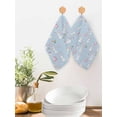 thumbnail image 2 of Easter Bunny Kitchen Dish Towels for Drying Dishes Set of 3, Spring Carrots Cute Rabbit Pink Love Heart Blue Waffle Weave Microfiber Hand Tea Bathroom Towels Quick Dry & Absorbent Towel 12x12, 2 of 7