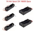 thumbnail image 1 of 5pcs AA/18650 Battery Holder With Lead AA 1.5V 18650 3.7V Battery Storage Box Shell 1 2 Slots Battery Container With Lead, 1 of 7