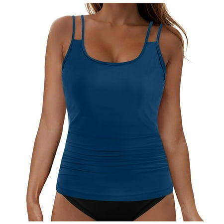 kamemir Swimsuit Tops for Women Women Underwire Bikini Top - Push Up Swim Top Only Bra Padded Swimsuit Tops 2026 Bathing Suit Tops(Blue L)