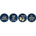 thumbnail image 2 of Darling Souvenir DIY Hanukkah Jewish Stickers 190 Pcs DIY Candy Chocolate Labels-Navy Blue & Gold, 2 of 2