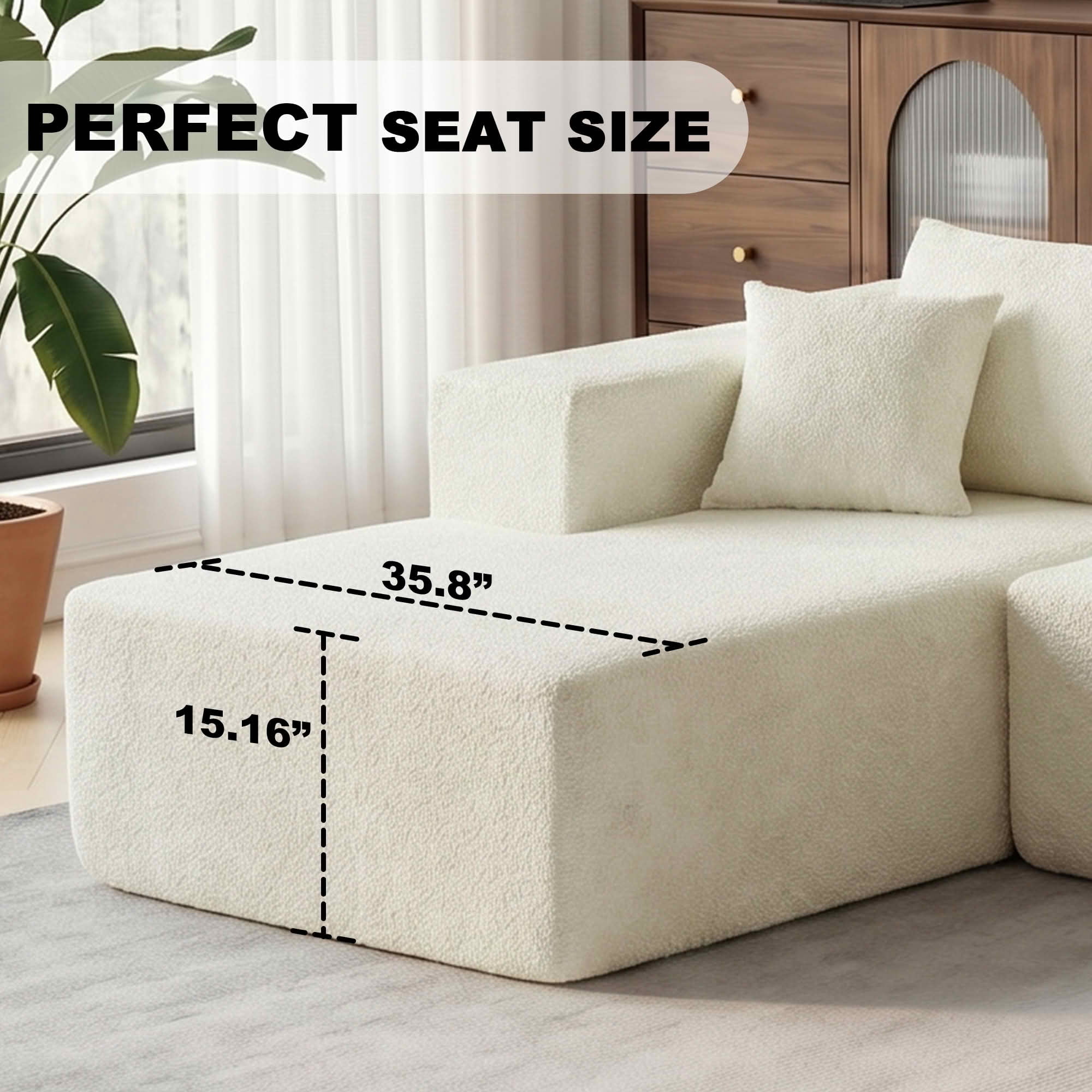 MAYEERTY 104" Cloud Sectional Couch with L-Shape Chaise, Modern Modular Sofa with Deep Seat, Upholstered Couches with Back Cushion for Living Room Bedroom, No Assembly Required