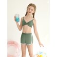 thumbnail image 4 of Usaibhir Girl's 3 Piece Bikini Set Cross Strap Swimsuits for Girls Bathing Suit with Shorts Teen Swimwear Swimming Suit 9-16T, 4 of 9