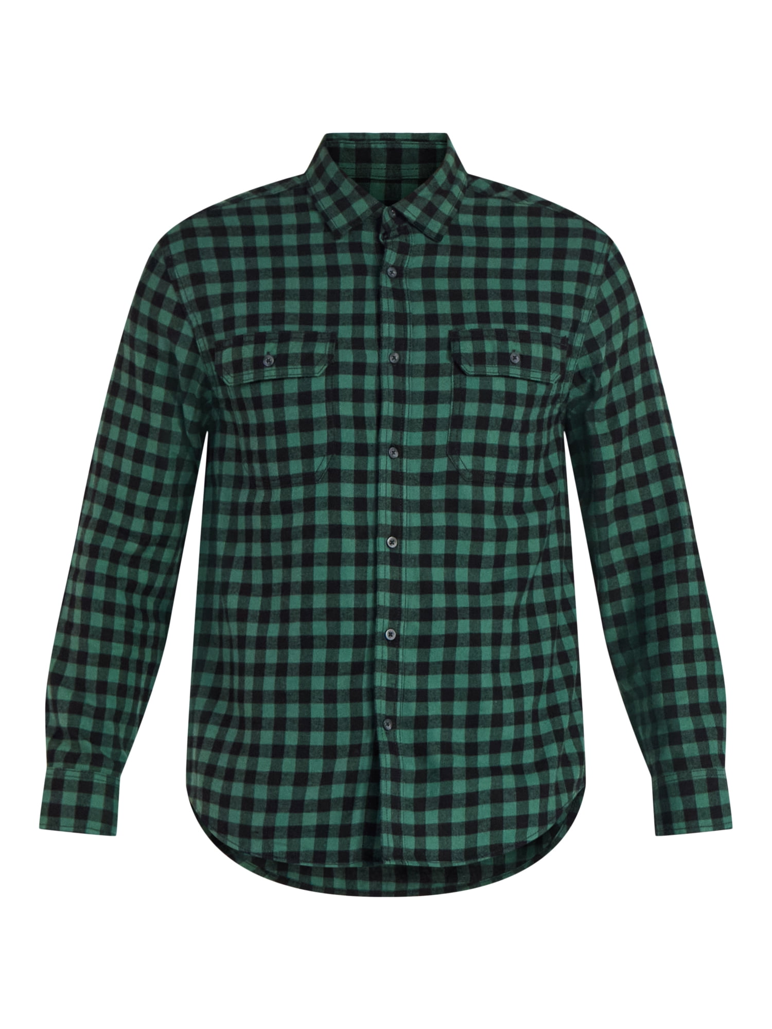 George Men's & Big Men's Relaxed Fit Double Pocket Flannel Shirt, Sizes XS-3XLT