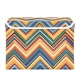 thumbnail image 7 of Yayeee Collapsible Cube Storage Bin with Lid Fabric Closet Decorative Basket with Handles, Orange Geometric, 7 of 7