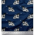 thumbnail image 1 of Soimoi Satin Silk Fabric Basset Hound Dog Print Fabric by Yard 42 Inch Wide, 1 of 3