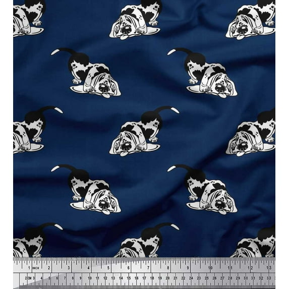 Soimoi Cotton Duck Fabric Basset Hound Dog Fabric Prints by Yard 56 Inch Wide