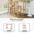 thumbnail image 3 of Bellemave 3 Piece Pub Table and Chair Set, Wood Bar Height Dining Set Kitchen Breakfast Nook with 2 Upholstered Chairs for Small Places, Rectangle Furniture (Natural+Beige), 3 of 9