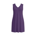 thumbnail image 6 of PADFRYBK Large Size Dresses For Women V-Neck Loose And Comfortable Skirt Casual Home Wear Round Neck Short Sleeved Dress, 6 of 6