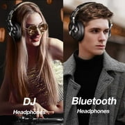 OneOdio Bluetooth Over-Ear Headphones with Mic | Wireless & Corded Dual-Mode Headphones for Drum Piano PC Phones Laptop-72 Hours Playtime-A70 Gold