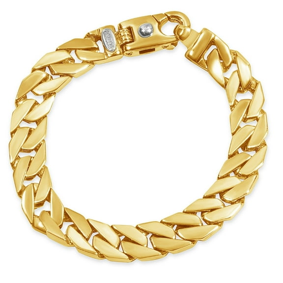 Pompeii Men's Wide Curb Link 14k Gold (50 gram) or Platinum (90 gram) 10mm Bracelet 8.5"