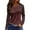 Deep Red, variant on WTOBBY Women's Floral Print Loose Long Sleeve T-shirt with Hem Slit Round Neck Casual Top Fashion Wear Comfort Fit Lightweight Material Versatile Daily Outfit US Market Style,Brown L