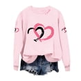 thumbnail image 3 of WTXUE Valentine Sweatshirt for Women Love Heart Graphic Sweatshirts Oversized Trendy Crewneck Pullover Comfortable Long Sleeve Shirts Fashion Casual Holiday Tops Pink L, 3 of 7
