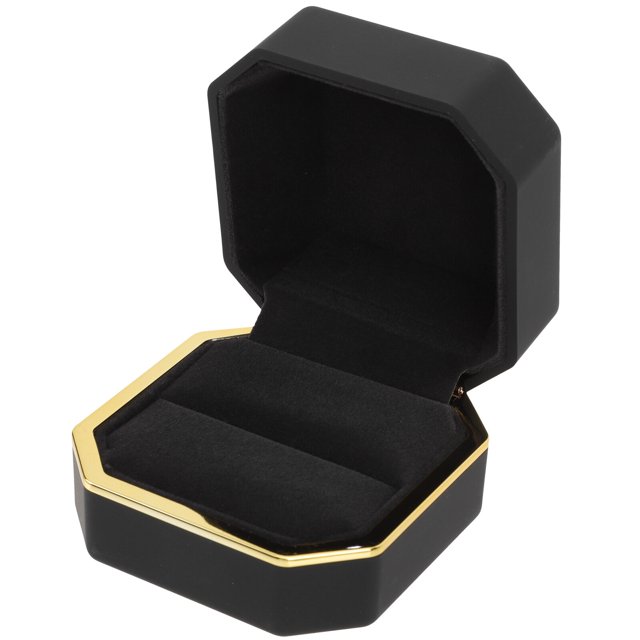 Caja de anillo de iluminación LED Caja de anillo único Brillante Joyería Organizador Caja de anillo