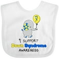 thumbnail image 3 of Inktastic I Support Down Syndrome Awareness Elephant with Balloon Boys or Girls Baby Bib, 3 of 4