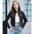 thumbnail image 6 of Casual Light-Weight Jackets for Women Trendy Long Sleeve Zip Up Fall Coats Going Out Biker Cropped Jacket Black XL, 6 of 9