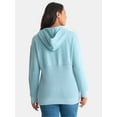 thumbnail image 4 of Time and Tru Women's and Women's Plus Fashion Mixed Media Hoodie, Sizes XS-4X, 4 of 5
