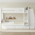 thumbnail image 4 of Harper & Bright Designs Full Size Bunk Bed with Desk and Storage, Space-Saving Wooden Bunk Bed with Bookshelves & 3 Drawers, White, 4 of 10