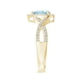 thumbnail image 2 of ANGARA Natural Twist Shank Pear Aquamarine Ring with Diamond Halo in 14K Yellow Gold for Women (Size-6x4mm) | March Birthstone, Birthday, Anniversary, Jewelry Gift for Women | Natural Aquamarine Ring, 2 of 7