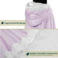 thumbnail image 6 of PAVILIA Sherpa Fleece Wearable Blanket for Adult Women, Cozy Plush Blanket Poncho Cape with Hood, Super Soft Shawl, Angel Wrap Throw for Office, Lavender Purple, 6 of 9
