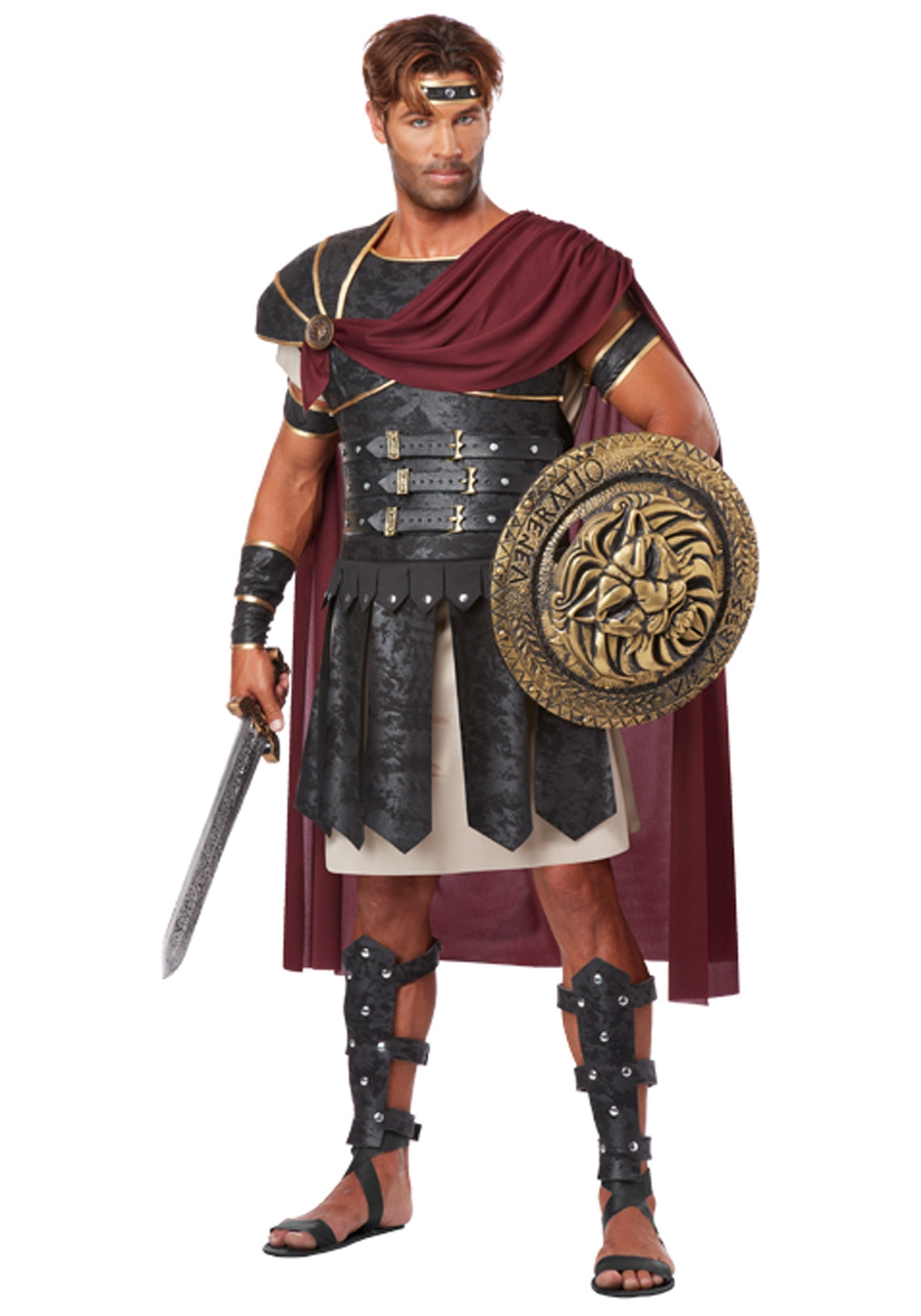 Adult ROMAN CENTURION Gladiator Warrior Fancy Dress Costume Greek Rome Ancient 