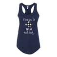 thumbnail image 2 of Wild Bobby, I Love You To Texas And Back Plaid Pop Culture Ladies Racerback Tank Top, Navy, Medium, 2 of 3